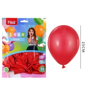 GLOBO LATEX 10" - 25U- 25CM FELIZ GROUP