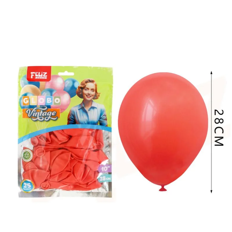 GLOBO LATEX VINTAGE 25U - 10" - 28CM FELIZ GROUP - Imagen 2