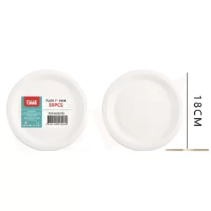 PLATO DE CARTON 18CM 50U BLANCO FELIZ GROUP