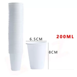 VASO PLÁSTICO 200ML 50U BLANCO FELIZ GROUP