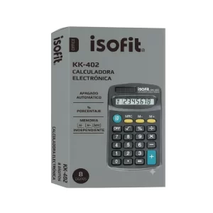 Calculadora de Bolsillo 8 dígitos con pila AA ISOFIT KK-402